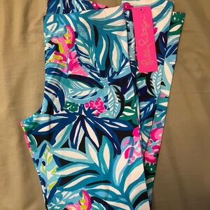 Lilly Pulitzer Tropical Blue and Pink Kids Leggings